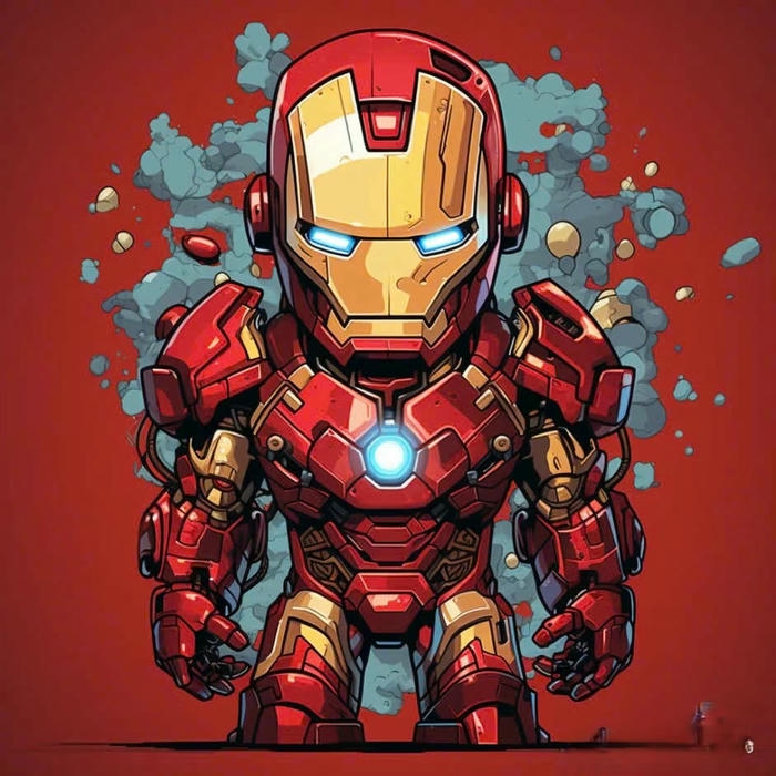 Hình Ironman chibi màu sắc