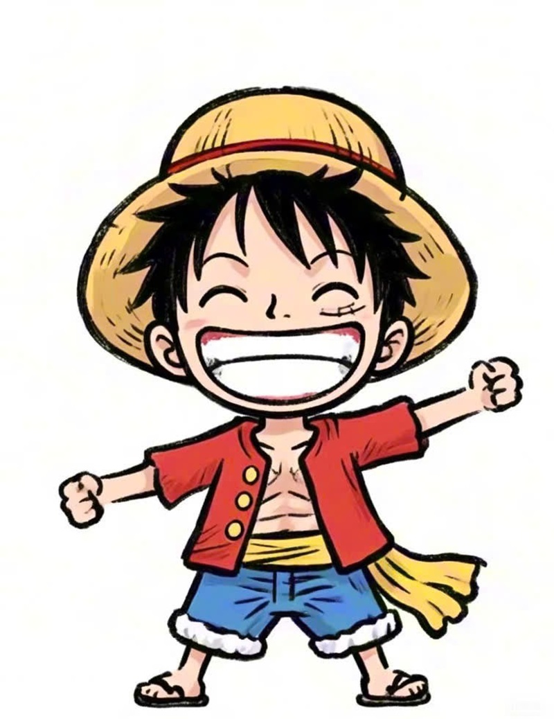 Vẽ chibi Luffy đáng yêu