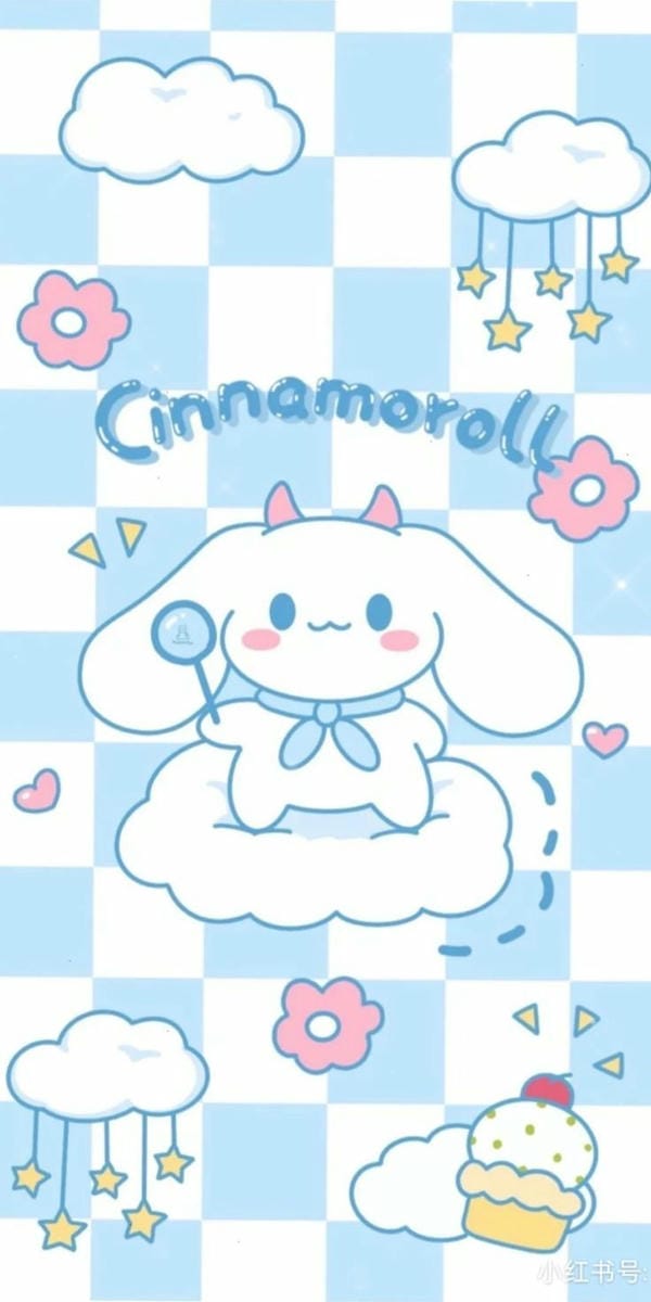 ảnh cinnamoroll nền caro