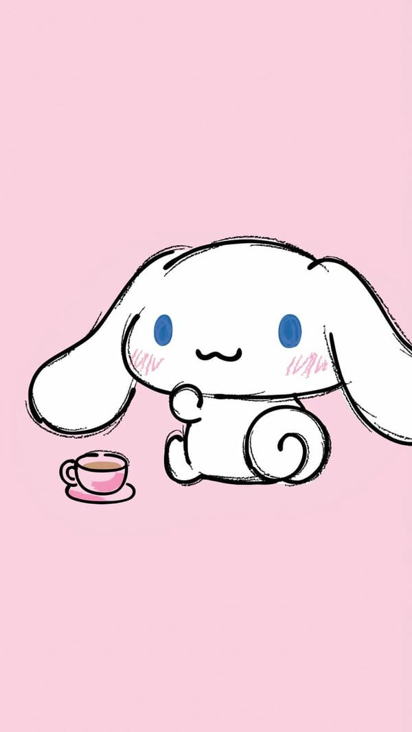 ảnh cinnamoroll nền hồng