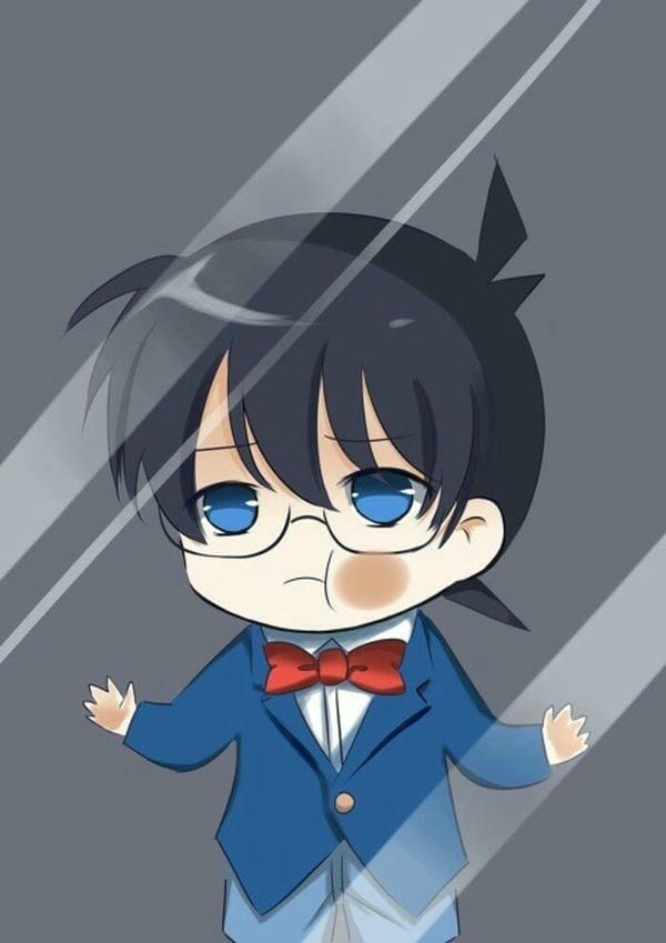 ảnh conan chibi sau kính