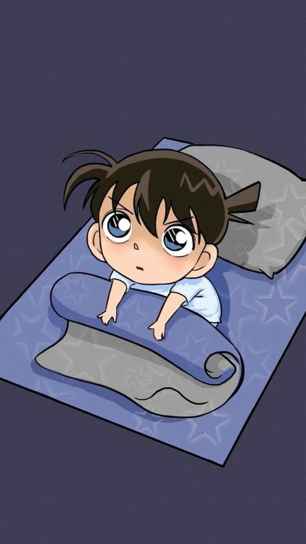 ảnh conan chibi trên giường