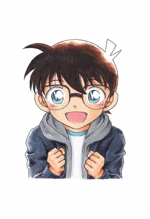 ảnh conan chibi vui sướng