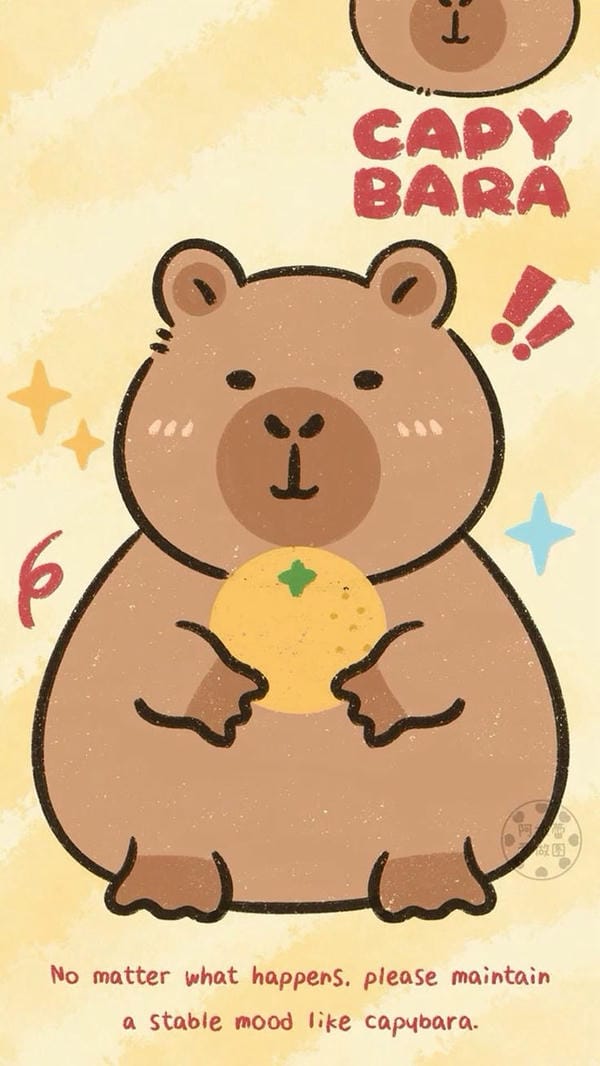 capybara chibi hạnh phúc