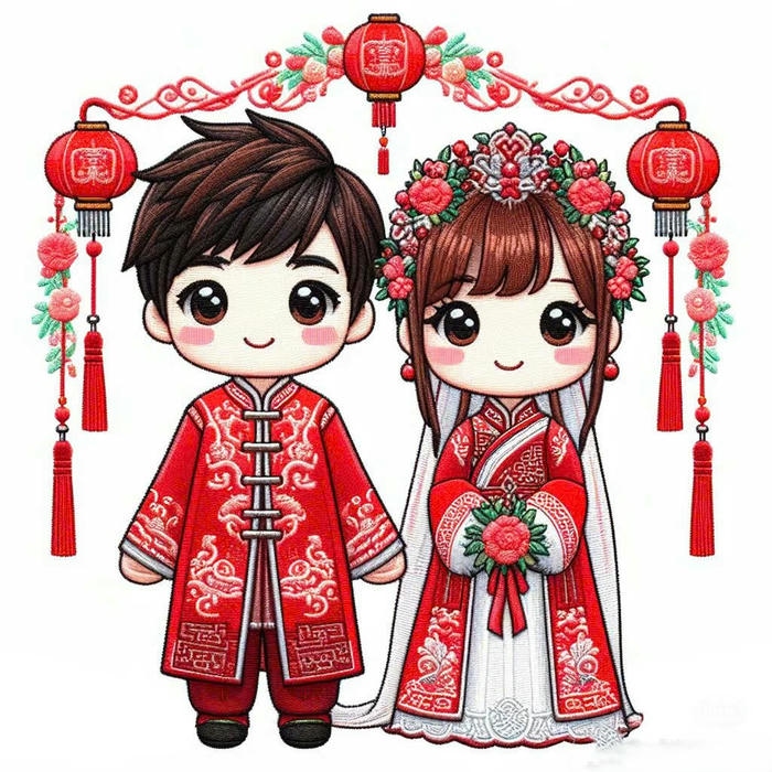 chibi cô dâu chú rể đáng yêu