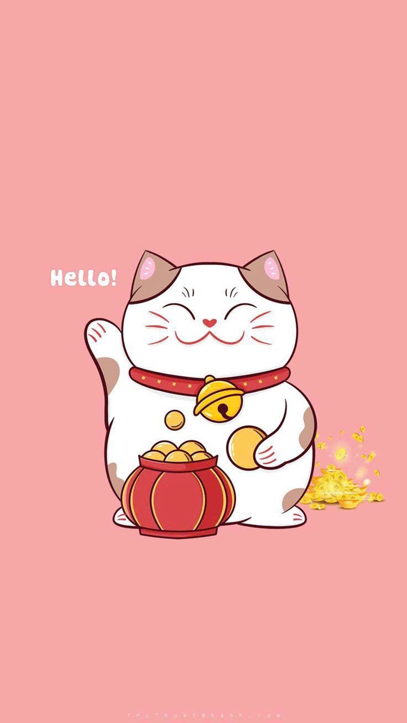 hình mèo thần tài cute