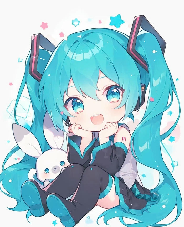 miku anime chibi cute dễ vẽ