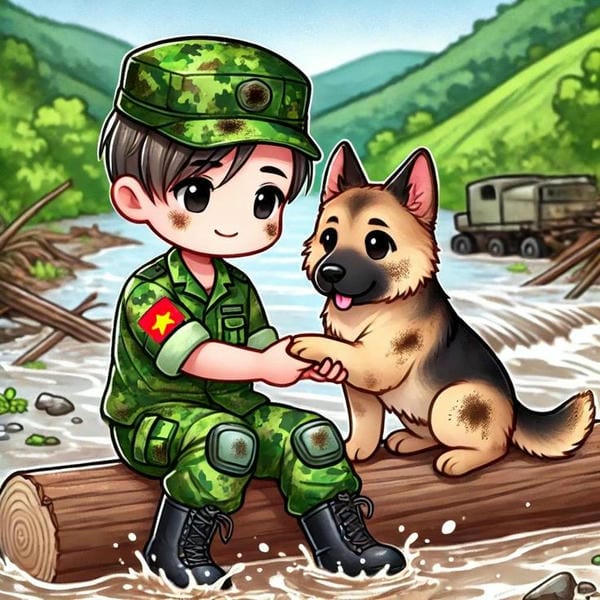 vẽ bộ đội chibi